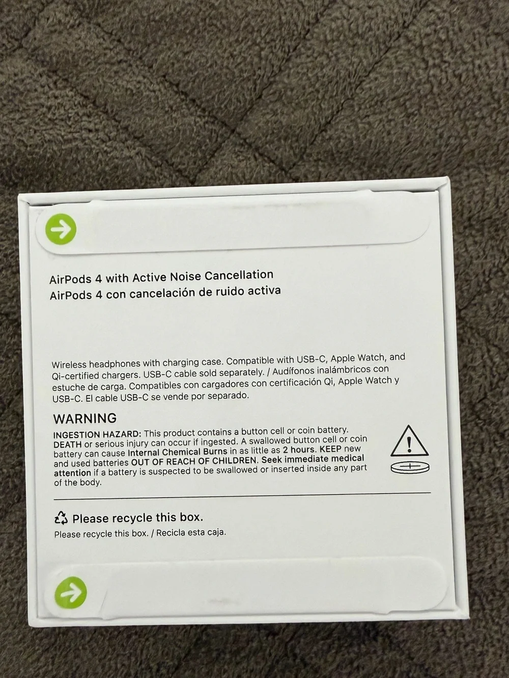 Apple AirPods 4 Wireless Earbuds With Active Noise Cancellation — White NIB